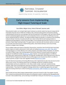 Early Lessons from Implementing High-Impact Tutoring at Scale