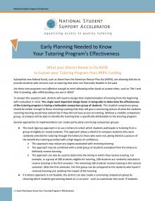 Early Planning Needed to Know Your Tutoring Program’s Effectiveness